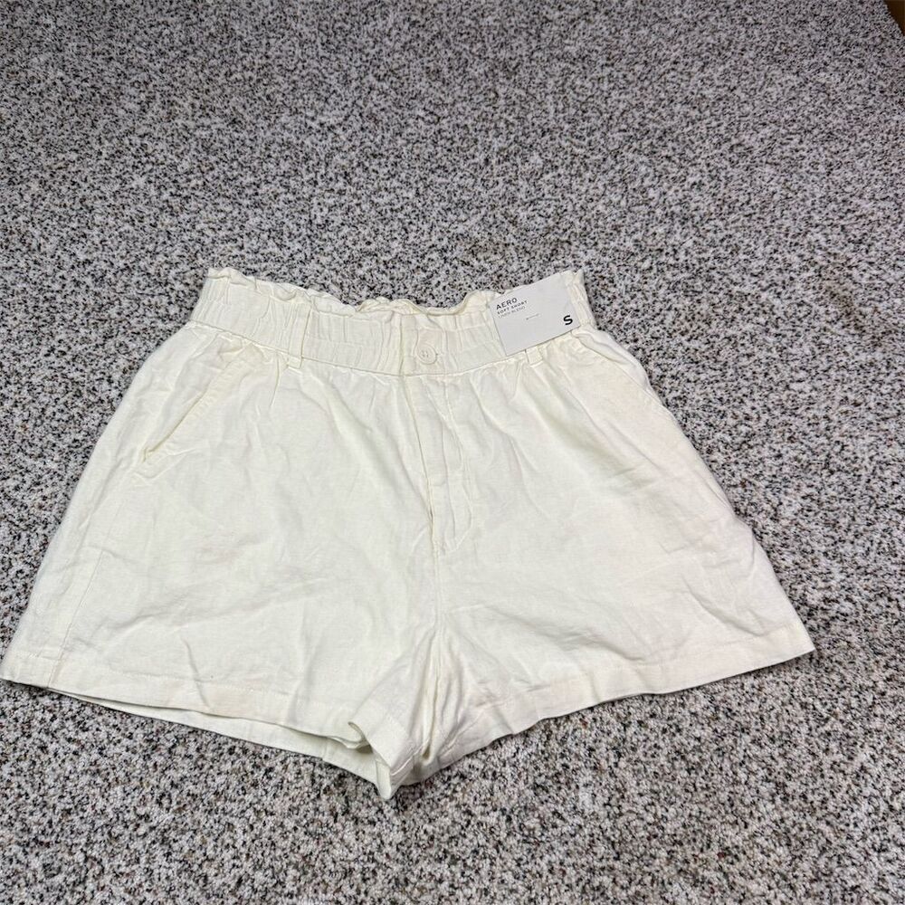 Aeropostale Women's White Linen Blend Shorts Size S Casual Summer​